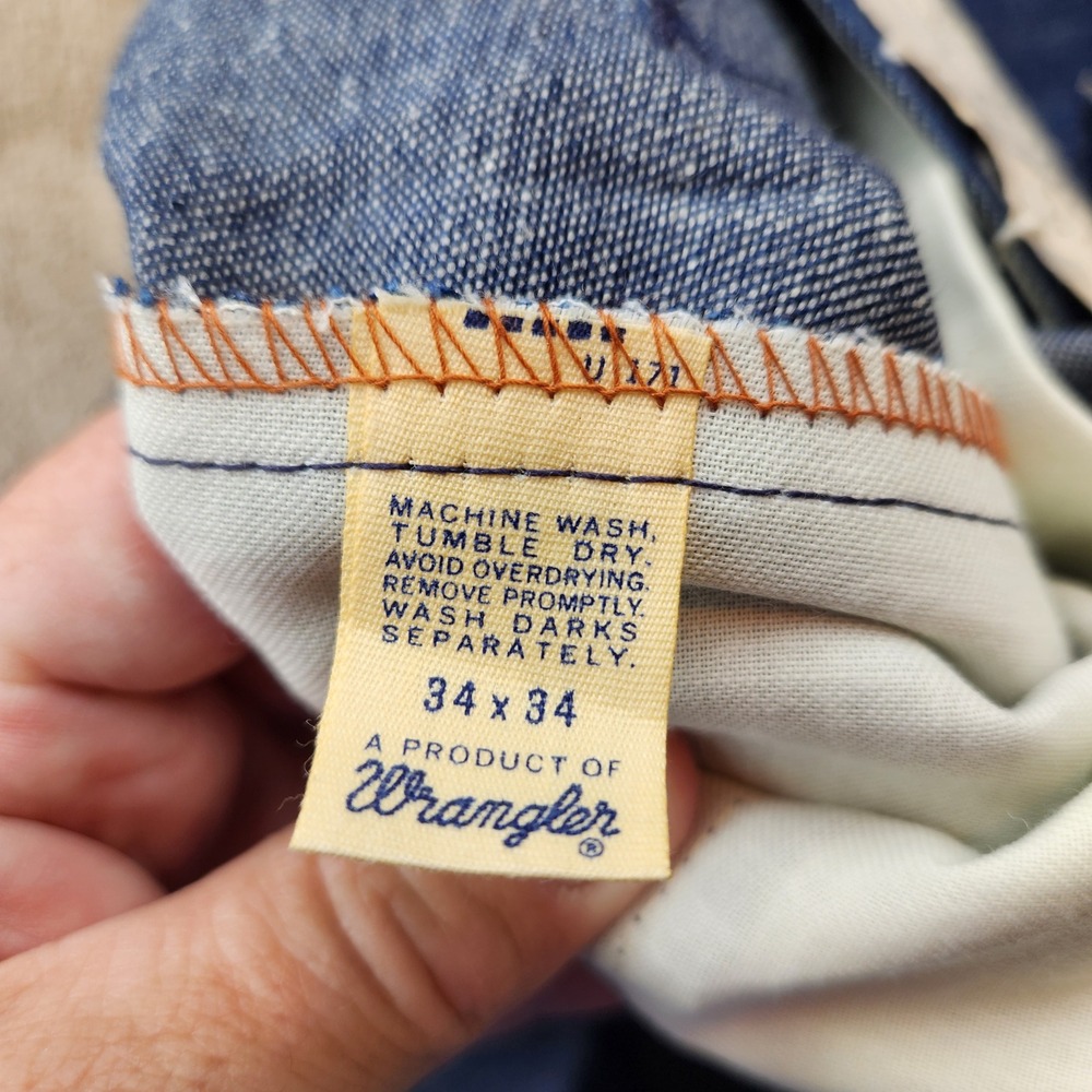 Maverick Blue Bell Vintage Flare Leg Denim Jeans Dark Wash Deadstock USA 34x34 - Picture 12 of 12